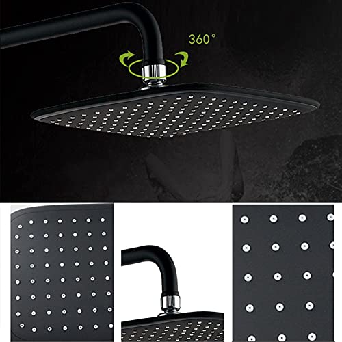 Ensemble douche noir mat complet composé d'un mitigeur mural, tête de douche et bec bain