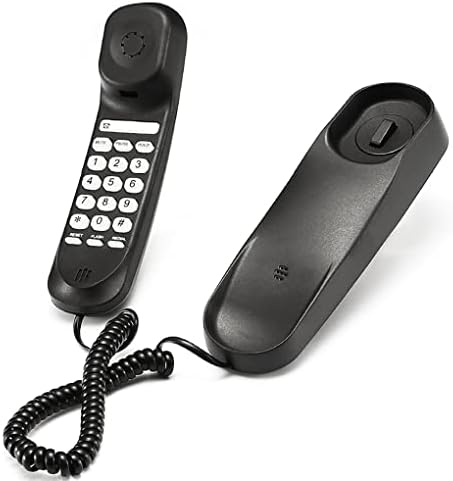 Landline Phone for Home, Corded Phone, Mini Phone, Use HD Call IC Chip, Used in Hotel, Office, Bank Call Center (Black)