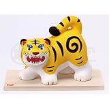 [薬師窯] 五月人形 日本製 端午の節句 コンパクト ミニ 陶器 錦彩 虎 飾り