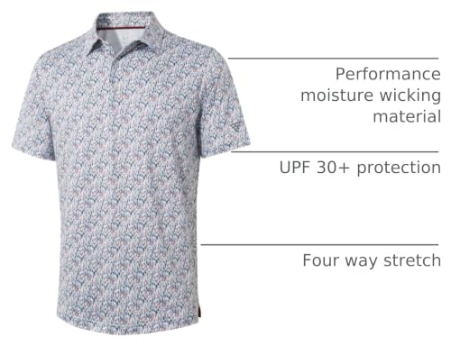 Image of Golf Shirts for Men Dry Fit Short Sleeve Print Performance Moisture Wicking Polo Shirt