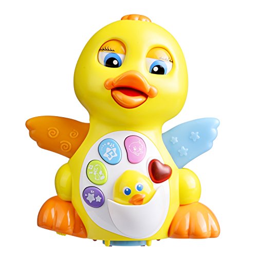 Coolecool Cute Duck Baby Musical Toys 18 Months Light Up Educational Electronic Activity Sound Music Toys for Toddlers Infant Preschools Kids (Yellow)