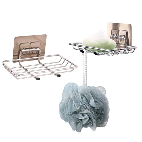Reviews de Jabonera para Regadera favoritos de las personas. 43 EDWINAYY Jabonera de Ducha Autoadhesiva con Ganchos (2 Unidades) - Soporte para Jabón Sin Taladrar, Ideal para Baño/Regadera/Cocina, Adhesivo Resistente al Agua