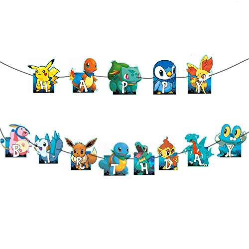 Banderole Pokemon Happy Birthday Pikachu Little Fire Pour Decoration De Fete D Anniversaire Circulaire En Ligne