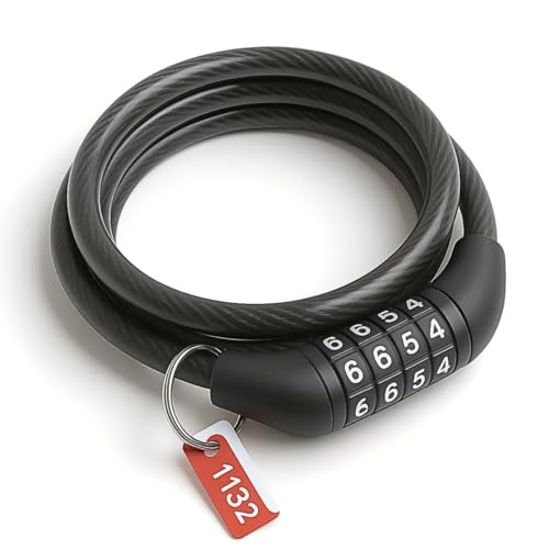 Cadeado de Segurança 120cm com Código de 4 Dígitos para Bicicletas