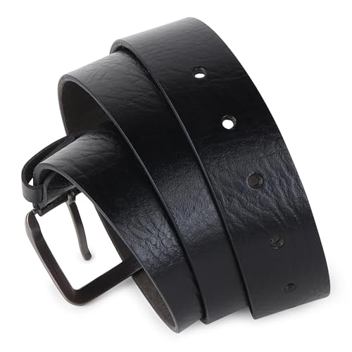 Image of Men's Full Grain Leather Belt (1.5 inch inch) with Durable Metal Buckle for Everyday Formal & Casual Wear Belts in Brand Gift Box ||Color : Black /Brown, Size : 26 to 46||