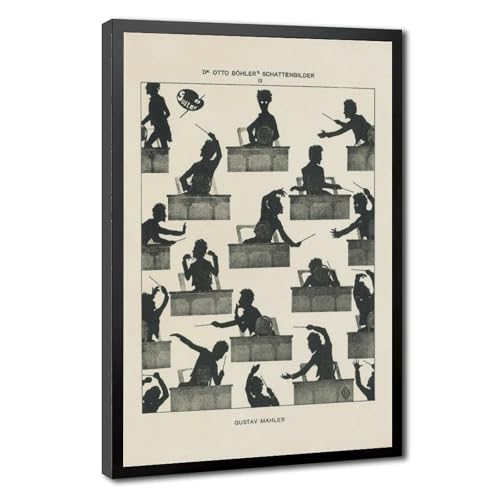 Toile Gustav Mahler silhouette Otto Bohler cadre suspendu déco grand format bureau