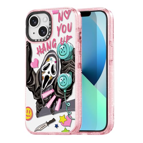 Coque iPhone 13 rose pailleté idéale pour briller en soirée et accessoiriser vos tenues de fête