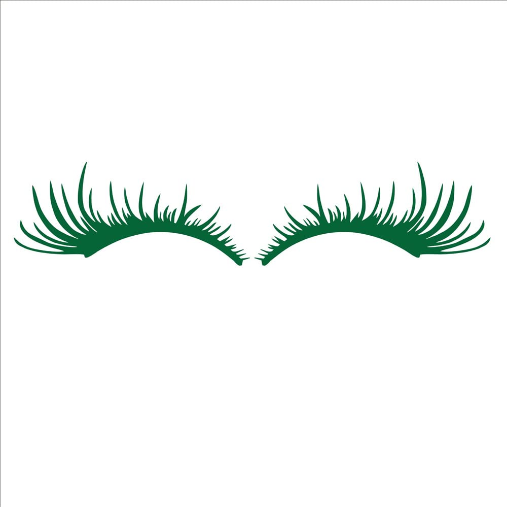 Car Eyelashes for Headlight, Car Headlight Stickers, Car Decoration Sticker, Vehicle Body Sticker Decal, 1 Pair (Green)