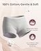 Momcozy 7 Pcs 100% Cotton Postpartum Underwear for Women, Breathable Mid-High Waist Disposable Underwear with Wide Gusset Gray