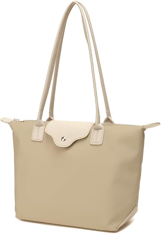 Foldable Nylon Tote Bag for Women, Zippered Top-Handle Hobo Purse for Weekend Travel, Leisure & Daily Use