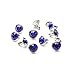 100 Sets Cz Colorful Crystal Rapid Rivets Silver Color Spots Studs Double Cap for DIY Leather-Craft (Royal Blue, 6MM)