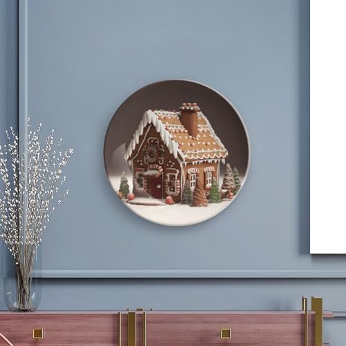 Plato decorativo Gingerbread House porcelana 7 pulg miniatura 5