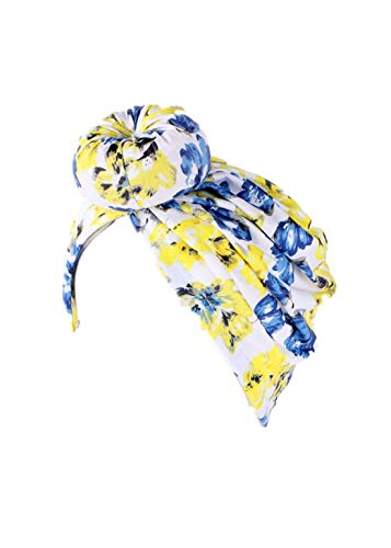 HZUX Fashion Hijabs for Women Muslim Soft Head Headwear India Hat Cancer Chemo Turban Wrap Scarf Cap Yellow
