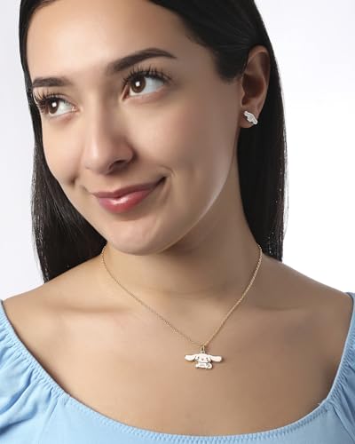 Hello Kitty Sanrio Womens Cinnamoroll Necklace 18", Flash-Plated Cinnamoroll Enamel 3D Pendant Necklace Official License2