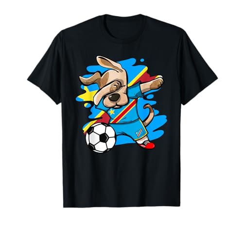 Dabbing Dog DR Congo Fútbol Fans Jersey Congoleño Fútbol Camiseta