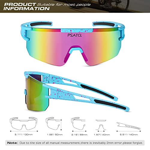 Psatcl Polarized Sunglasses For Men Women, Uv400 Outdoor Sports Windproof Cycling Sunglasses For Baseball, Running, Golf (Colorful Lens) #TOP3