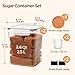 ComSaf Brown Sugar Container Set of 2 (2.5L/2.6Qt), Airtight Food Storage Containers with Lids and Terra Cotta Brown Sugar Saver, Plastic Canisters Sets for Kitchen, Pantry Organizer for Flour, Baking
