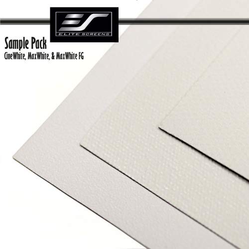 Elite Screens Sample Pack! Includes 3 of Elites Most Popular Front White Projection Screen Materials. Includes one Sample Swatch of: CineWhite,