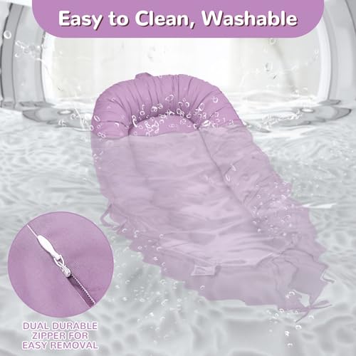 Image of EAQ Baby Lounger, Infant Lounger for Newborn,Portable Baby Nest Cover Breathable & Soft, Newborn Essentials