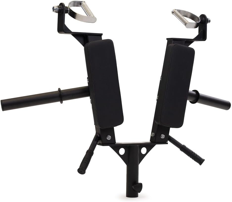 Titan Fitness Landmine Linebacker Squat and Viking Press Attachment, 650 LB Capacity, Fits Olympic Bars and Plates, Knurled Rotating Handles, Thick Narrow Shoulder Pads