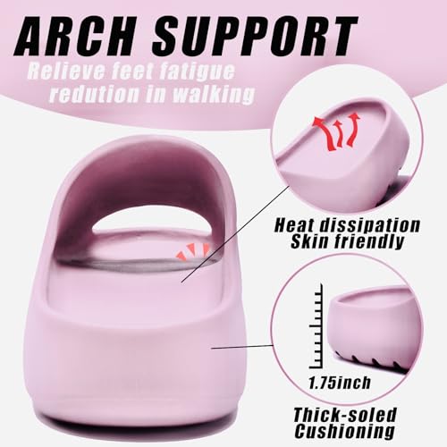 Image of Cloud Slides for Women,EVA Soft House Slippers Unisex,Open Toe Thick Sole Shower Shoes,Mens Slides Indoor & Outdoor