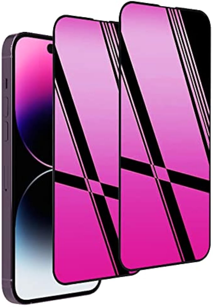 Heromiracle Compatible with iPhone 14 Pro Max Privacy Screen Protector Mirror Effect Anti-Spy anti Blue light eye protection 2 Pack Gradient Colorful espejo (Pink 6.7 inch)