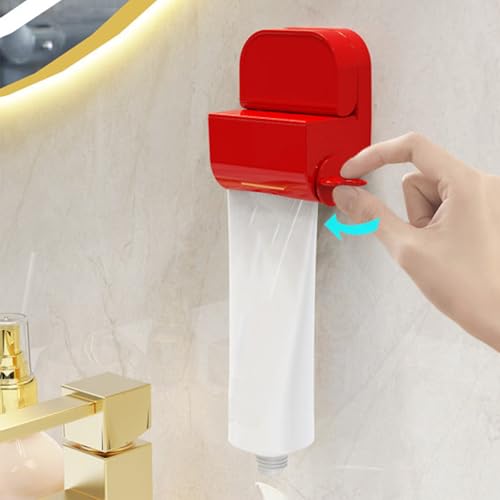 Exprimidor de pasta de dientes manual para pared en color crema 4