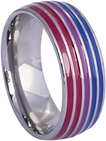 Bisexual Stainless Steel Comfort Fit Band Ring (10)