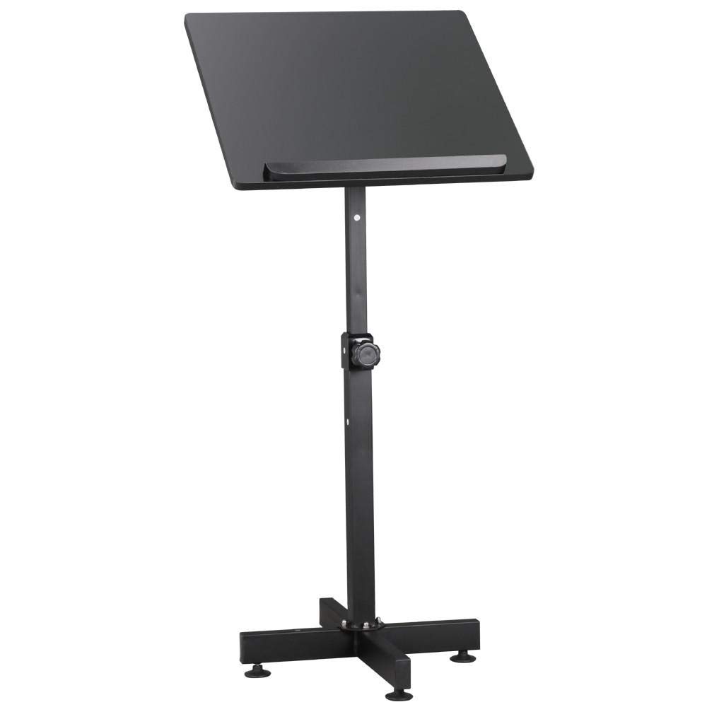 YaheetechHeight Adjustable Lectern Stand Portable Presentation Podium Church Lecture Stand Black