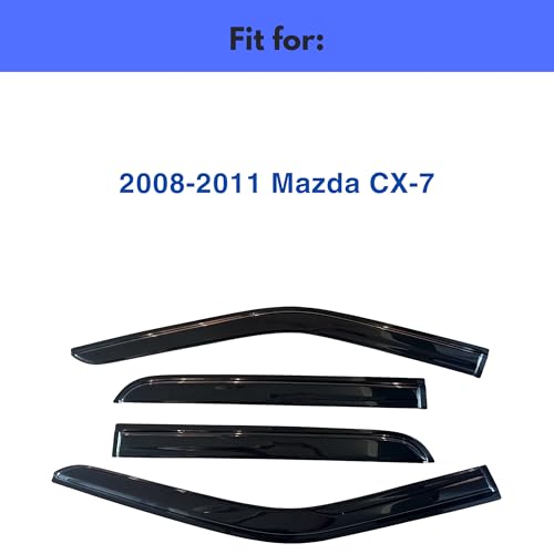 Image of IG Window Visors Fit for 2008-2011 Mazda CX-7, Out-Channel Rain Guards Vent Wind Deflectors 4PC, Car Accessories for 08-11 Mazda CX7