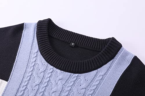 Golyoy Sweaters For Men Crew Neck Techwear Hip Hop Patchwork Multicolor Oversized Pullover Sweater Streetwear Fashion #TOP3