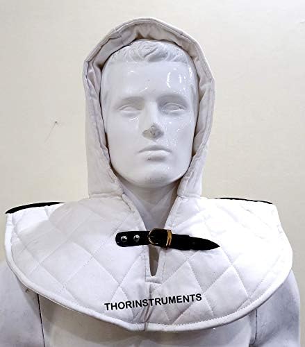 THOR INSTRUMENTS Medieval Renaissance New Armor Padded Arming Cap Collar Head Neck Cotton White SCA Rustic Vintage Home Decor Gifts - Image 8