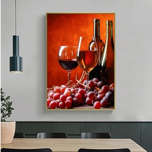 Toile vin rouge grand format pour habiller un grand mur vide KEBIA