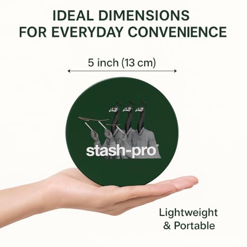 Image of Stash-Pro Toughened Glass Round Crushing & Mixing Tray (Bold Green)