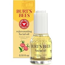 Burts Bees Gua Sha Face Oil With Rosehip Seed Extract, Reduces Appearance of Fine Lines and Wrinkles, Use with Ice Roller & Facial Tools, Natural Origin Skin Care, 0.51 fl. oz.