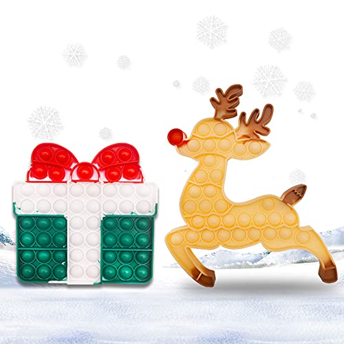 Popit Weihnachtsrentier und Geschenkbox Set Fidget Toy Antistress Spielzeug für Erwachsene und Kinder Anti Stress Sensorik Fidget Toy Set (Geschenk 2) Cover