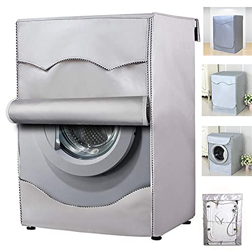Washing Machine Cover Washing Machine Cover Polyester Fibre Waterproof Front Load Laundry Dryer Cover Sunscreen Laundry Silver Coating Dustproof Cover for Home Appliances