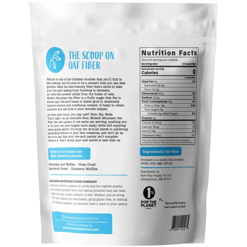 Oat Fiber (2.5 Lb) For Baking Low Carb And Keto, 0G Net Carbs, Keto Friendly, Essential For Low-Carb Bread, Gluten Free, All-Natural, Ultra-Fine Powder #TOP2