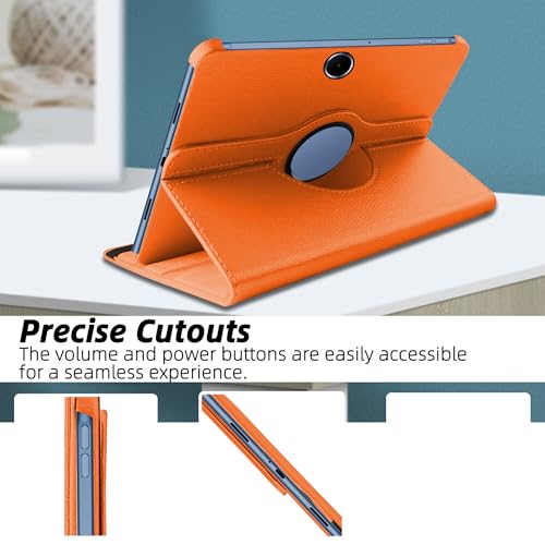 Image of TGK 360 Rotatable Smart Flip Cover for OnePlus Pad Lite 11 inch Tablet Case, Oppo Pad SE 11 inch (Orange)