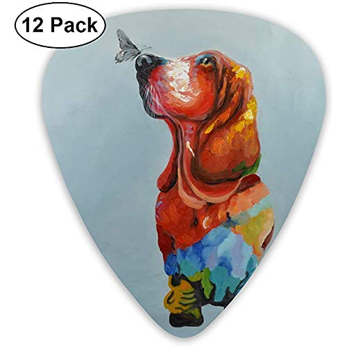 Paquete de 12 púas de guitarra Diseño de acuarela Butterfly Kiss Dog,...