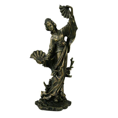 Estatua de mujer Geisha de resina 12.75 pulgadas
