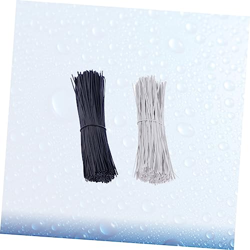 Hemobllo 2000 Peças De Laços Com Zíper Branco Preto Com Zíper Saco Branco Envoltórios De Arame Com T