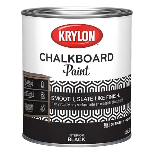 Krylon K05223000 Chalkboard Paint Special Purpose Brush, Black, 1 Quart