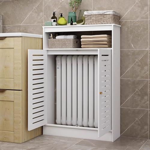 Cubierta para radiador y mueble de almacenamiento para un baño ordenado