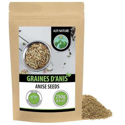 Alpi Nature Anis Entier 250g, Anis Vert en Graines Entières pour Thé et Cuisine