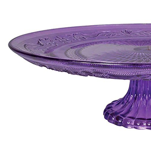 Prato para Bolo Delishop Roxo com Pé em Vidro - Urban - 32,5x10,5 cm