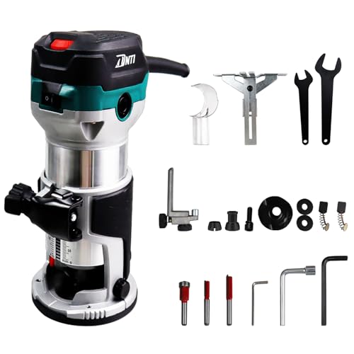 Fresatrice Rifilatore,DNTI Router di legno elettrico 710W 10000-30000 giri/min,6 velocità