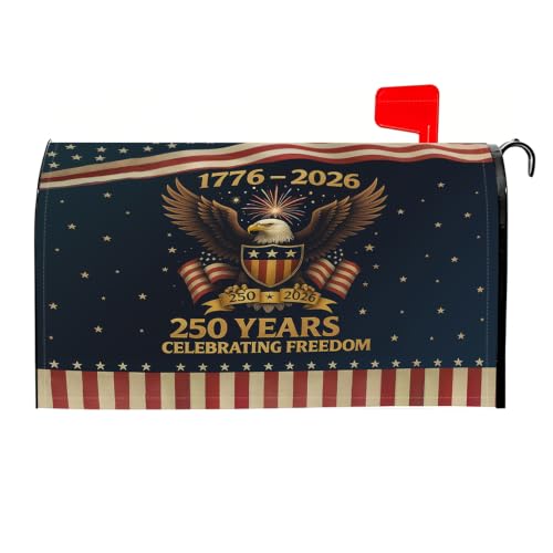 TOSYBB 21x18 inches Standard Size Patriotic Magnetic Mailbox Cover for 250th Anniversary Independence Day