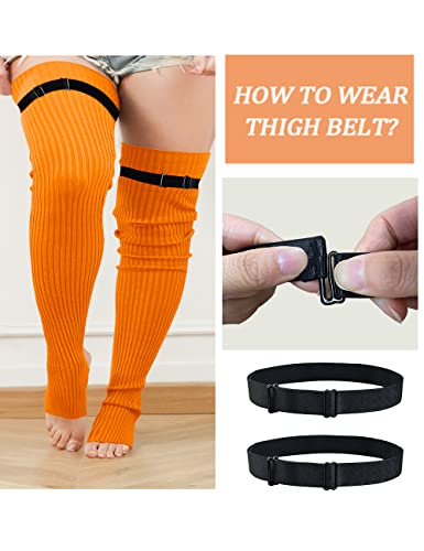 V28 Plus Size Knit Leg Warmer Women Thick Thigh High Boot Extra Long Large Socks(Plus Size- Orange) #TOP3