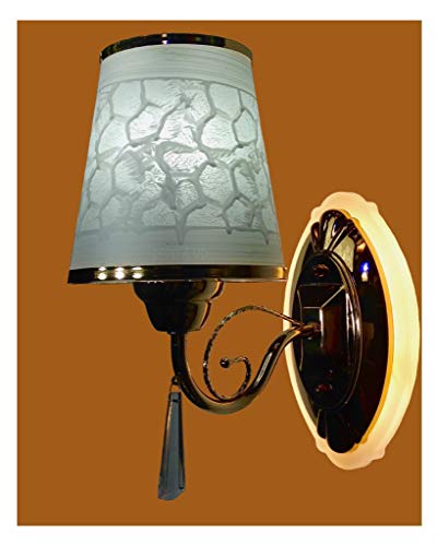 Image of Prop It Up SFL Gold Finished Designer Back vase led wall Light with E-27 Holder, and Free Triple Color led Bulb (E-27) design-1044 /1w